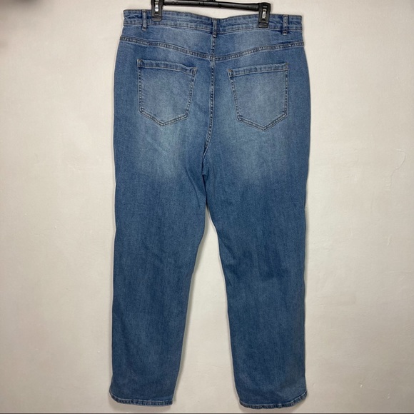 NWT Eloquii Elements Distressed Straight Leg Jeans - Picture 4 of 7